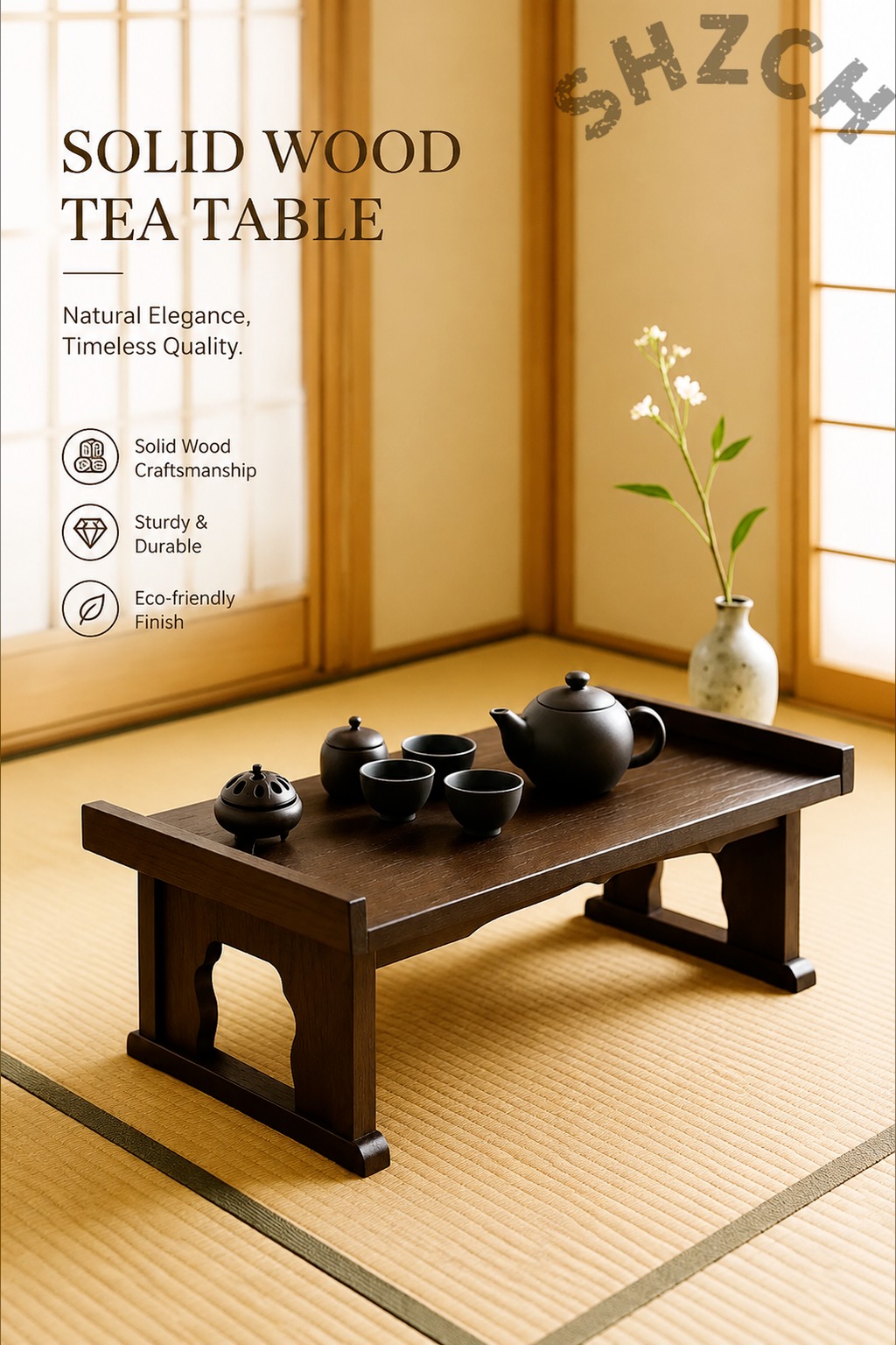 Tea Coffee Set Up - Mesa de Té Plegable de Madera