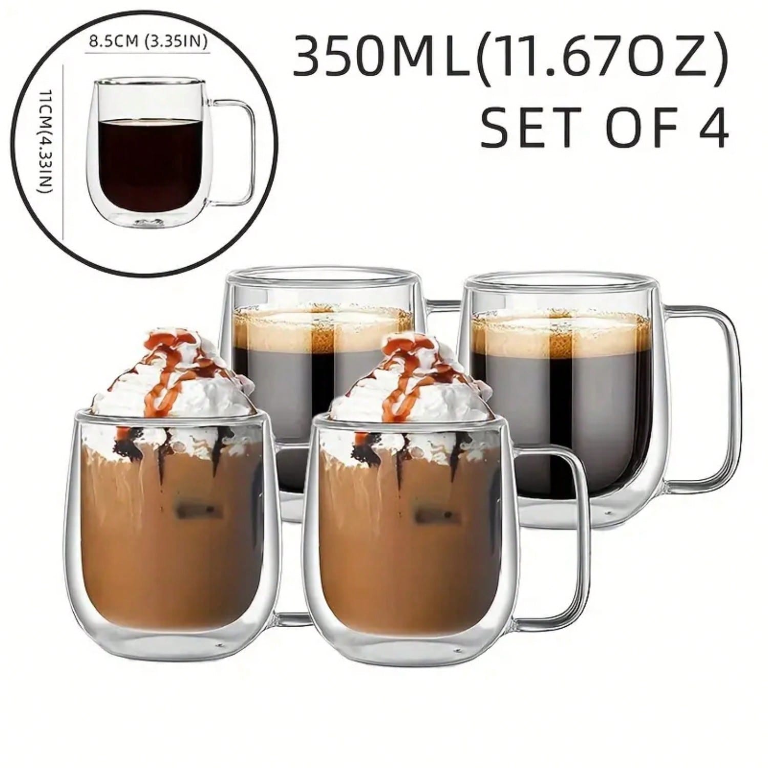 Coffee Tea Etc - Juego de 4 tazas de café