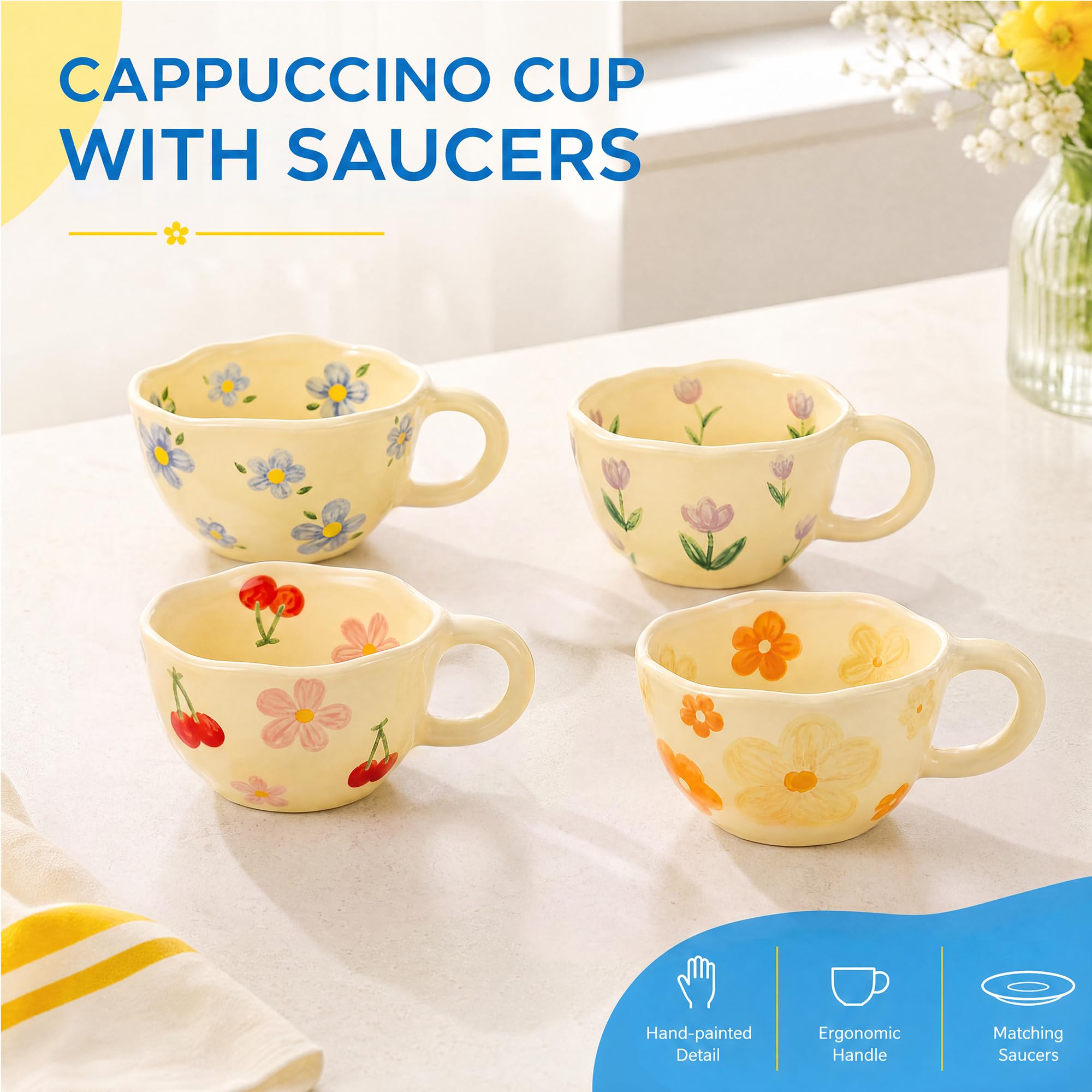 Paquete de 4 Tazas de Café Úni - Coffee Tea Love reseña y precio