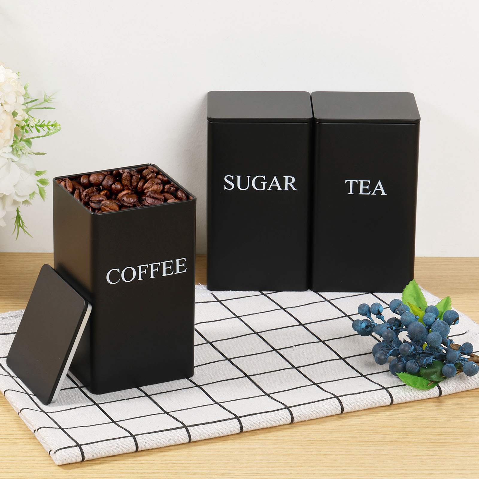 Botes de almacenamiento de gra - Canister Coffee Sugar Tea reseña y precio
