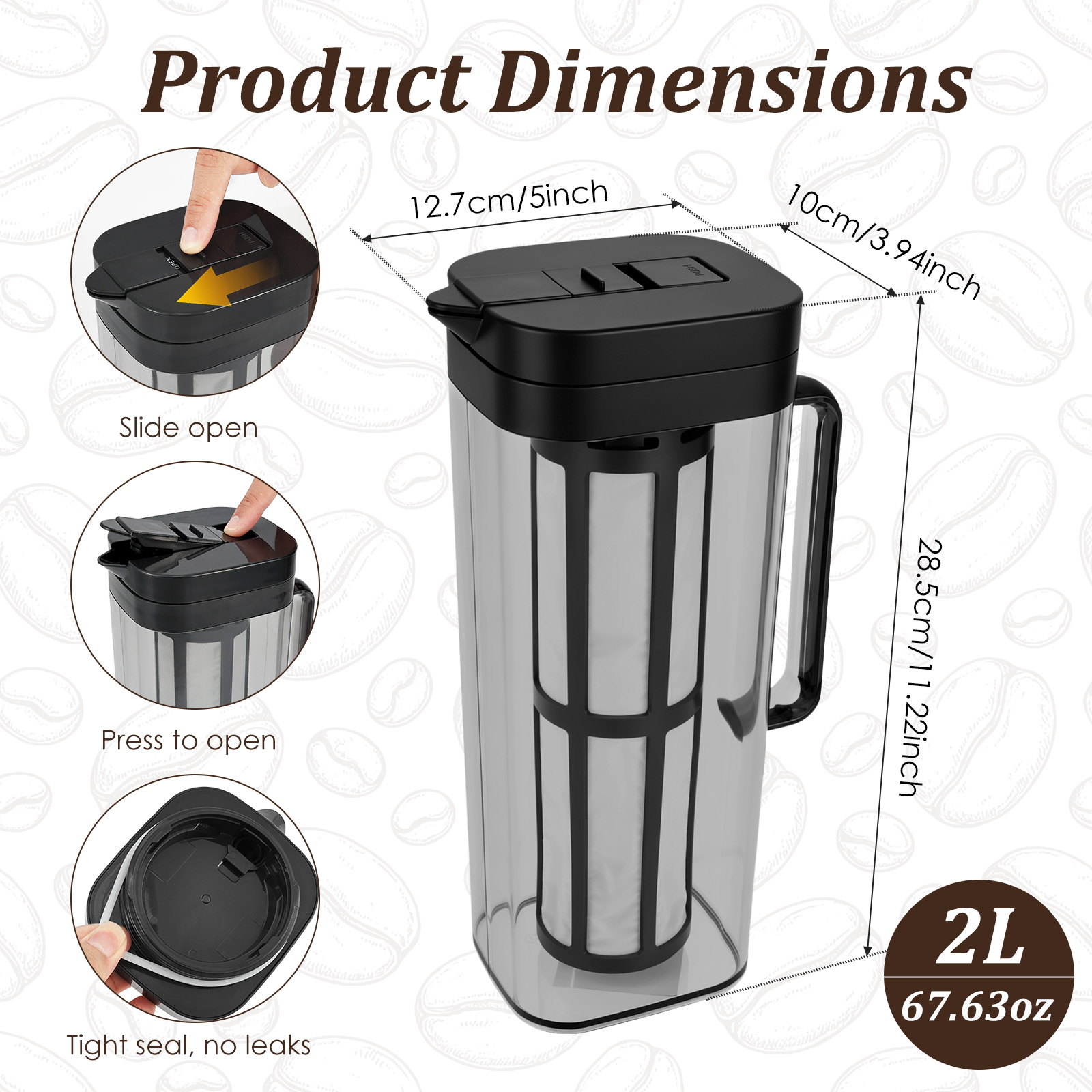 Jarra de café frío de 2L, a pr - Cold Brew Bottle reseña y precio