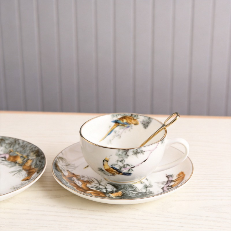 Juego de Taza y Plato de Porce - Coffee Tea Love reseña y precio
