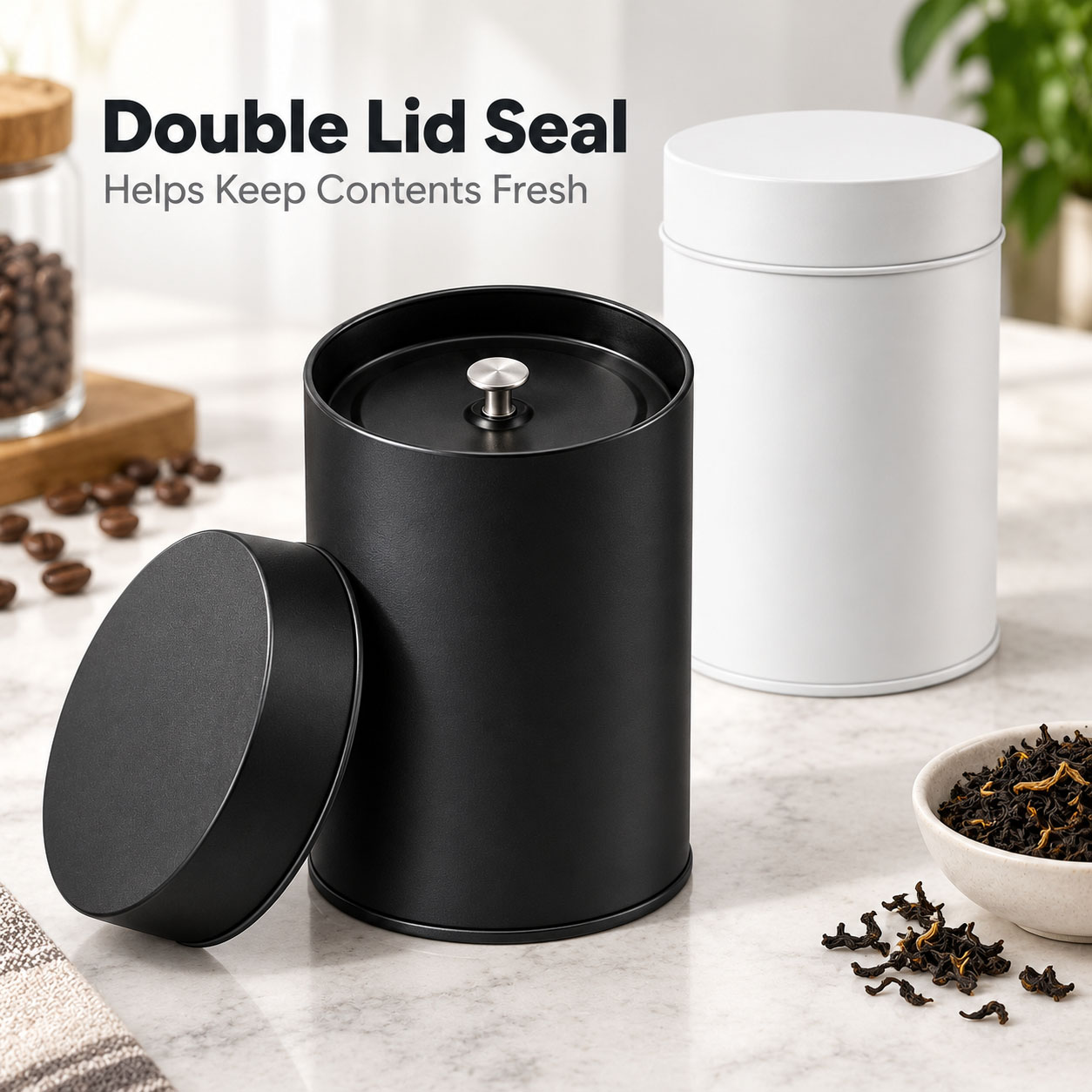 Lata de té de 4/2 piezas con d - Coffee Tea Etc reseña y precio