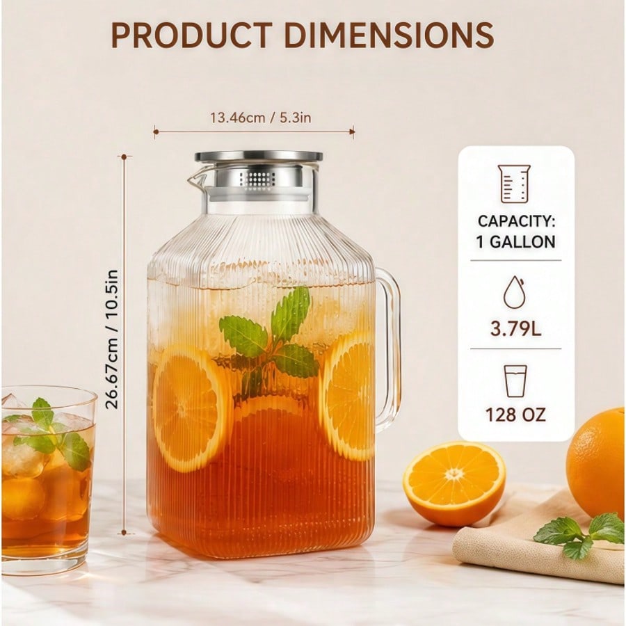 Jarra de vidrio de 3.79L/1 gal - Coffee Tea Etc reseña y precio