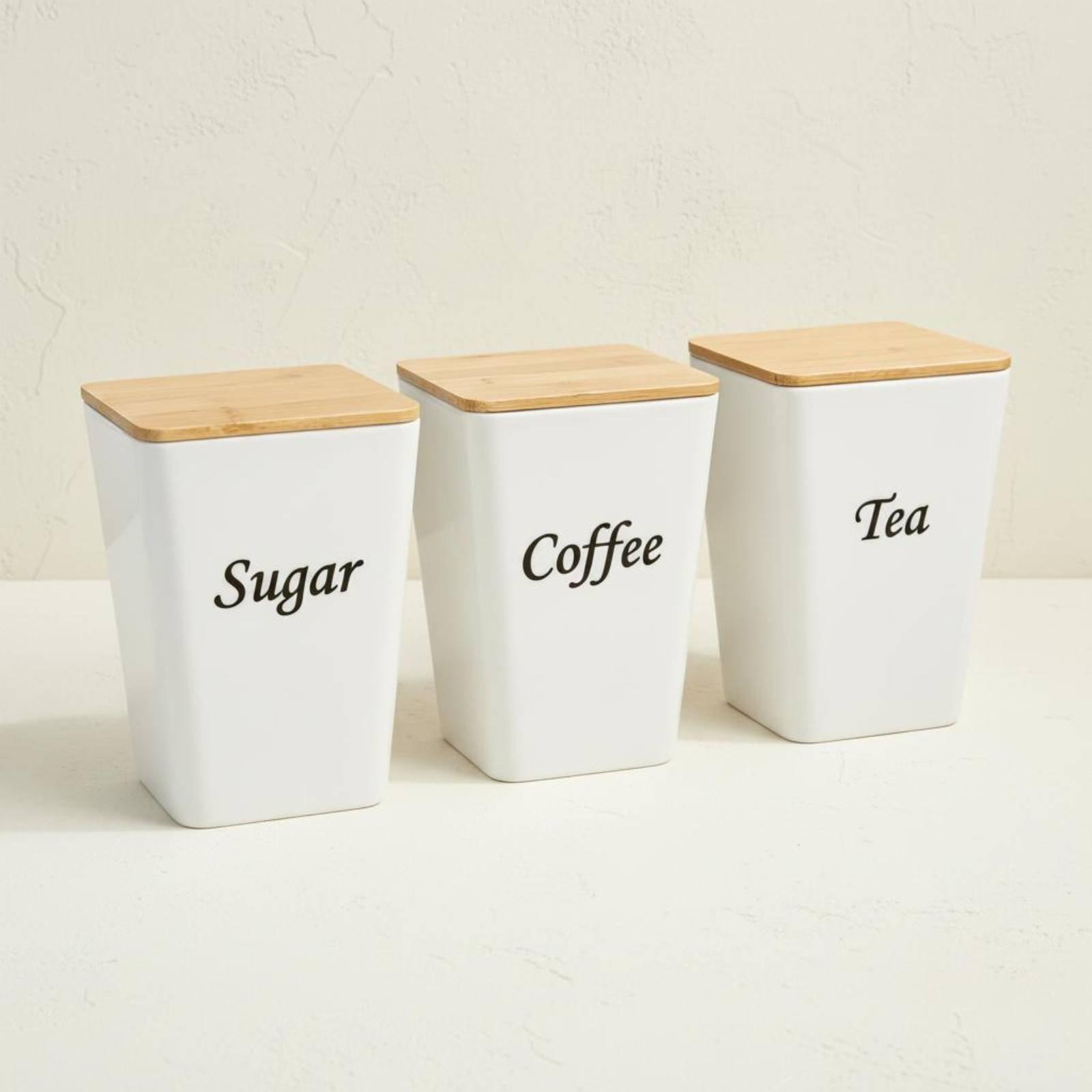Juego de recipientes metálicos - Canister Coffee Sugar Tea reseña y precio