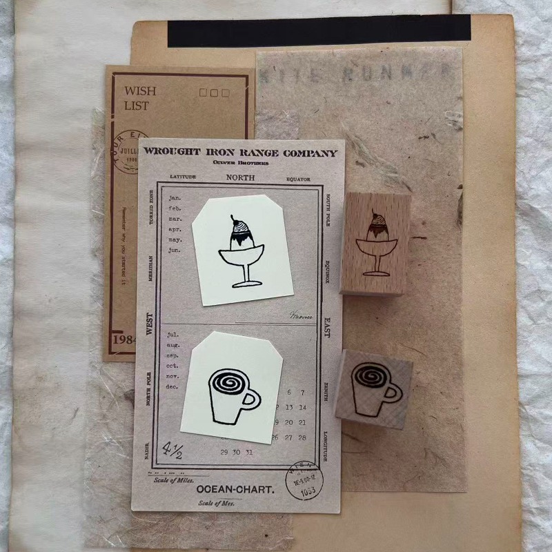 Sello de Madera Vintage con Di - Coffee Tea Love reseña y precio