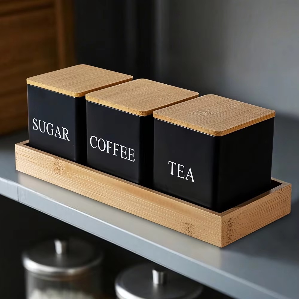 Juego de 3 Recipientes de Meta - Canister Coffee Sugar Tea reseña y precio