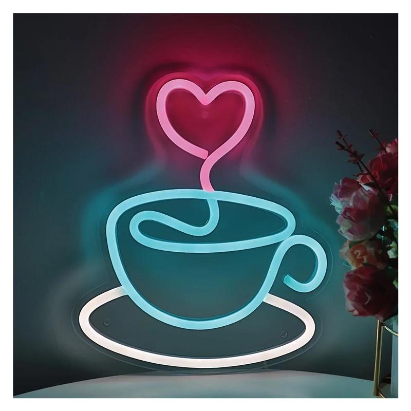 Letrero de neón con forma de t - Coffee Tea Neon Sign reseña y precio
