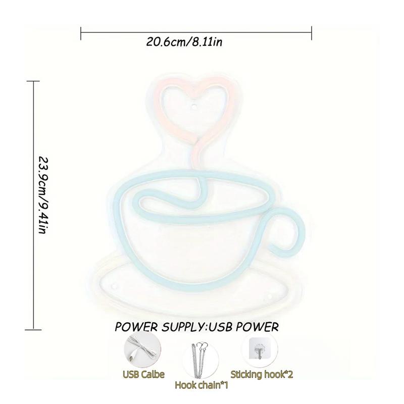 Letrero de neón con forma de t - Coffee Tea Neon Sign reseña y precio
