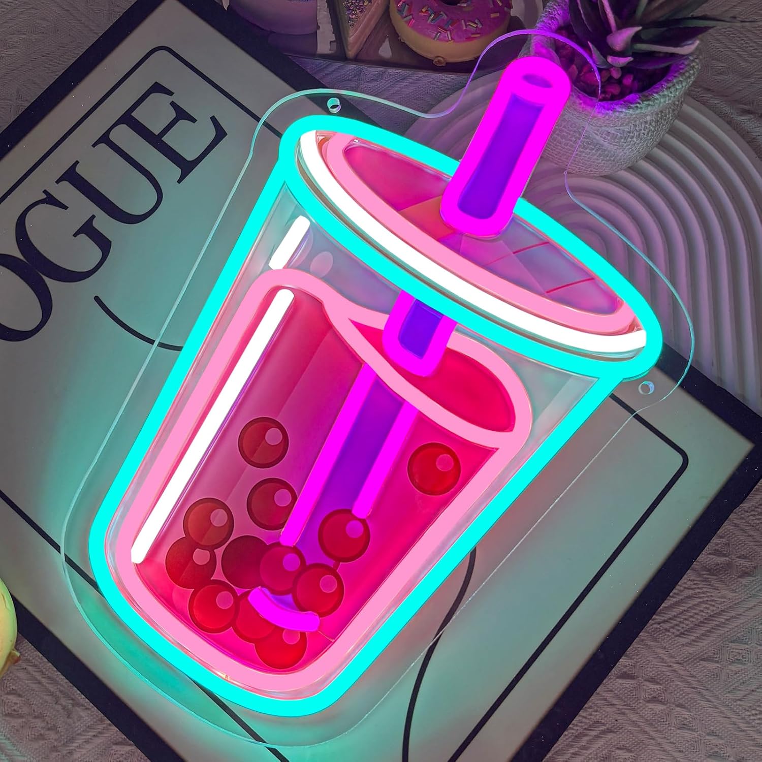 Letrero de neón de Bubble Tea, - Coffee Tea Neon Sign reseña y precio